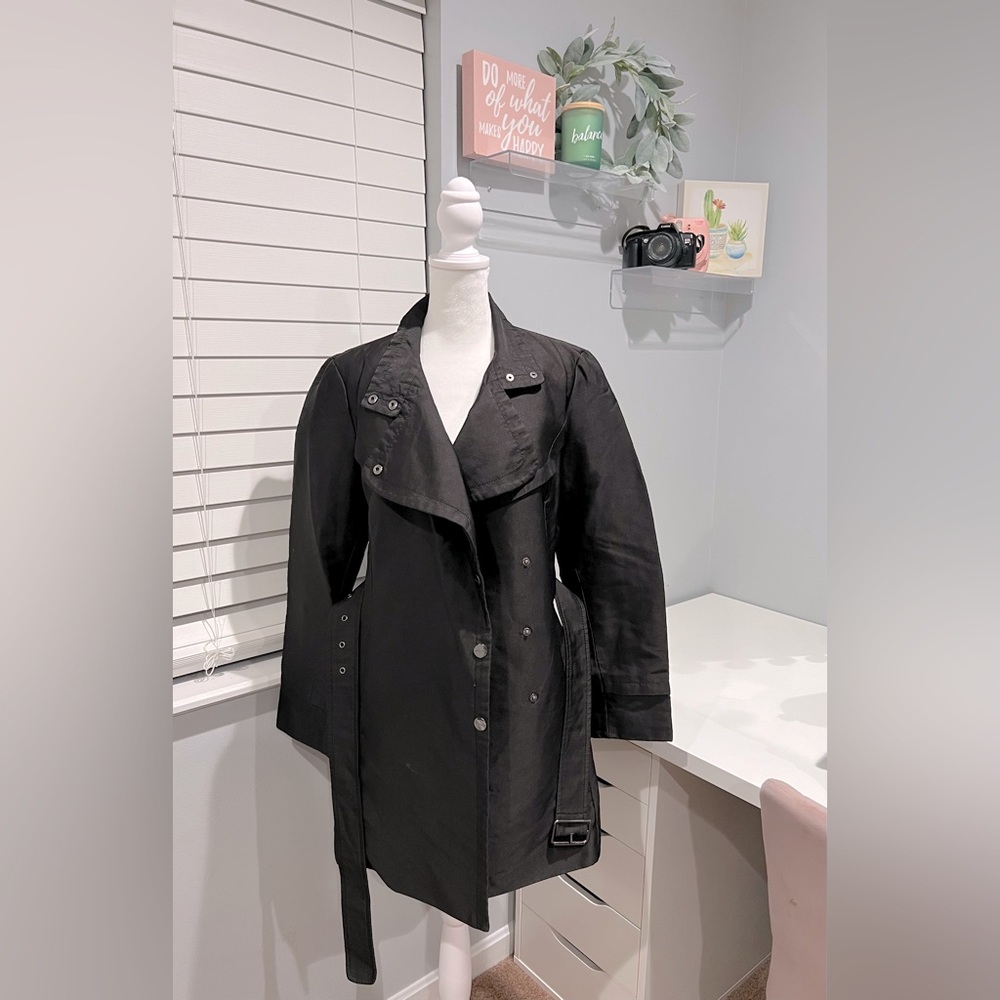 Vintage Kenneth Cole New York Black Trench Coat